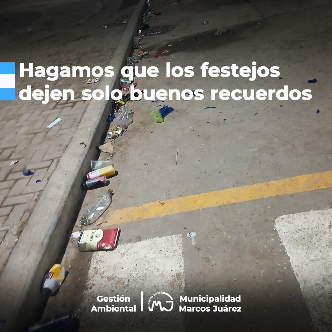 Marcos Juárez: el Municipio pide celebrar con responsabilidad y cuidar los espacios públicos