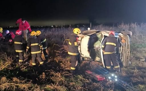 Vuelco sobre Ruta 12: un hombre resultó herido y fue trasladado al hospital